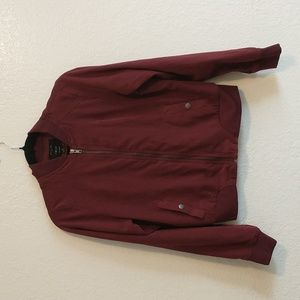Iris Los Angeles Burgundy Bomber Jacket Size M